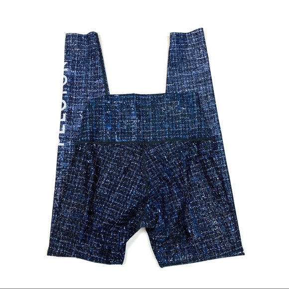 Wear it to Heart x Peloton Sz S High Rise Leggings Navy Tweed Foil Pants Small - Picture 5 of 9